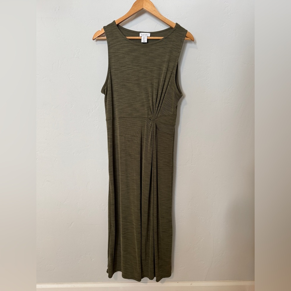Nicole Miller Large Olive Green Maxi Dress